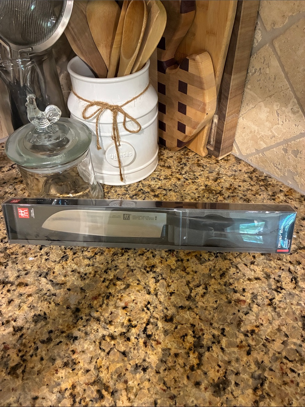 ZWILLING J.A. Henckels Black and Silver Stainless Chef Knife in Box